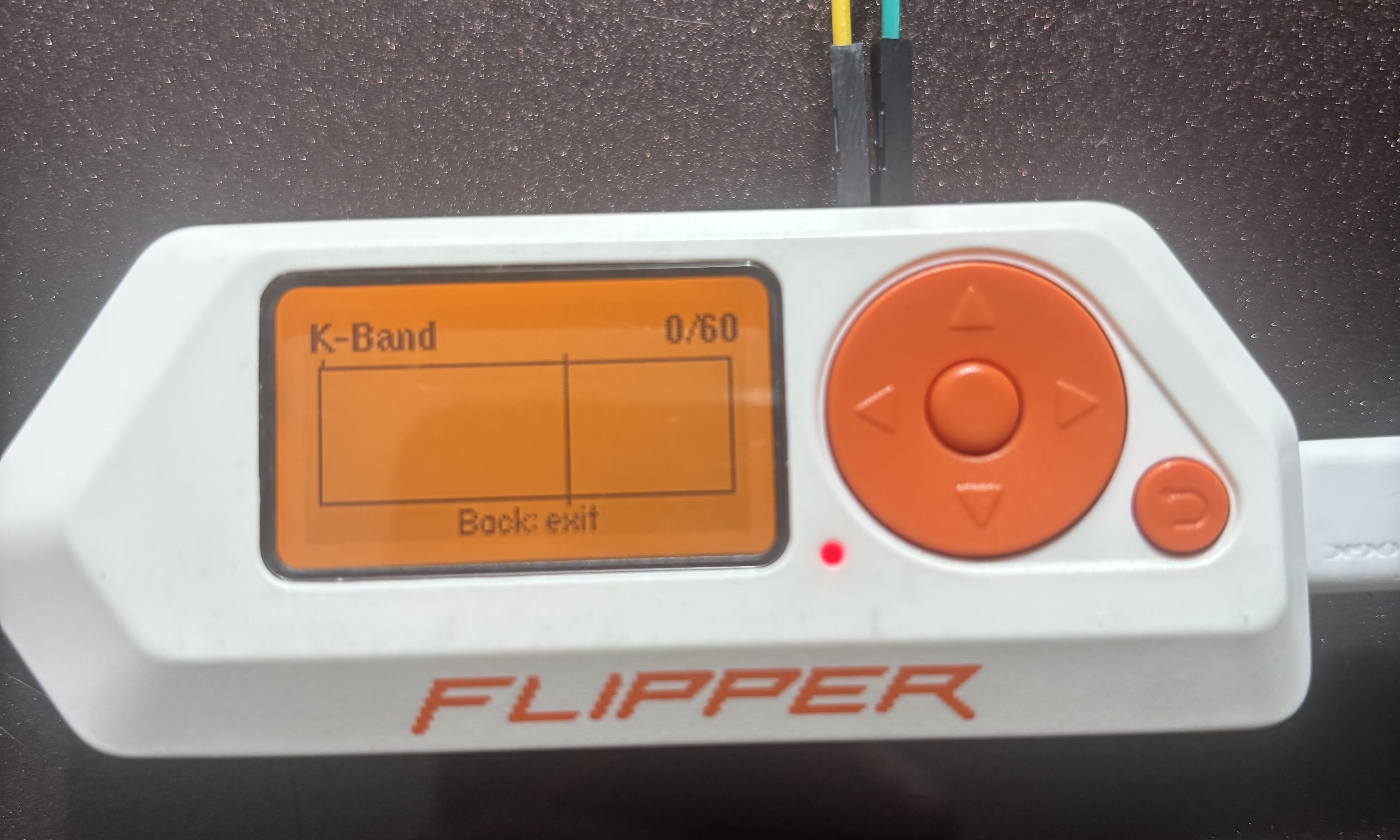 K-Band detector app running on the Flipper Zero