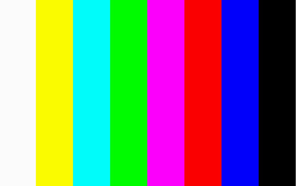 Colour bar test pattern from the sensor